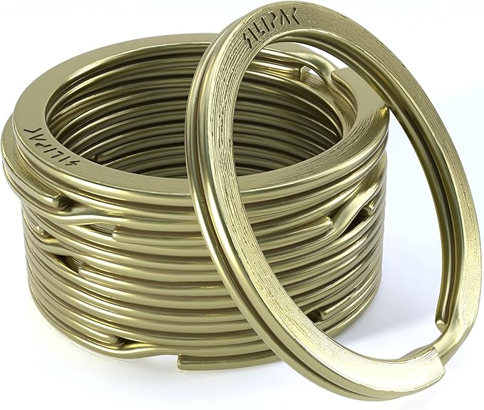 Key Rings Flat Split Keychain Bulk – Heavy Duty 1.18" (30 mm) Keyring – Organize Fast for Car & Home, Lanyards, School/Office/DIY – Metal Dog Tag Rings – Silver/Gold/Rainbow/Gunmetal