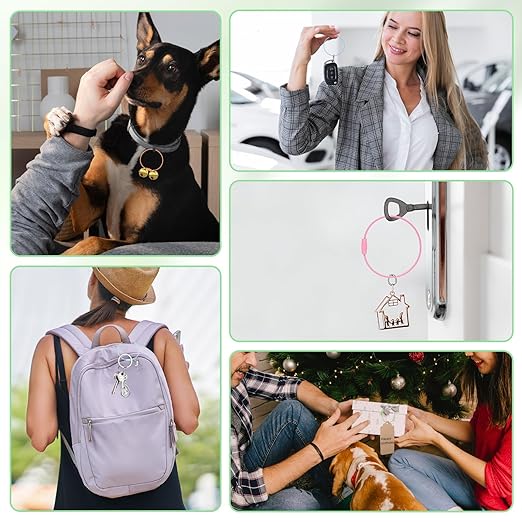 120 Pack Steel Wire Key Ring 1.5mm Metal Wire Keychain Cable Loops Holder/ID Keeper for Hanging Luggage Tags, Key Tags, Crafts, and Keyrings - Multicolor