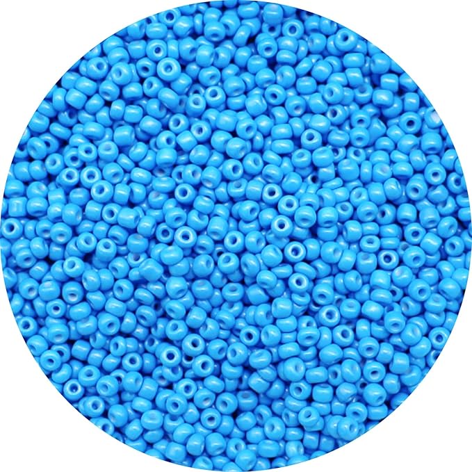 THUTEP 8000 pcs 3mm Seed Beads, Tiny Craft Beads for Bracelet Making, Bracelet Kits for DIY Jewelry Craft (Denimblue)