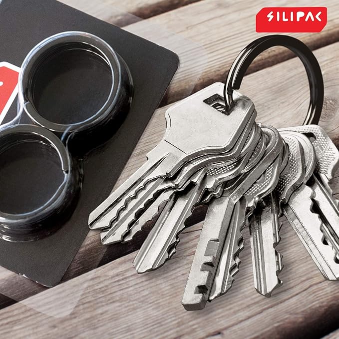 Key Rings Flat Split Keychain Bulk – Heavy Duty 1.18" (30 mm) Keyring – Organize Fast for Car & Home, Lanyards, School/Office/DIY – Metal Dog Tag Rings – Silver/Gold/Rainbow/Gunmetal