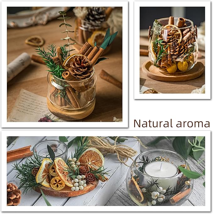 DIY Dried Flowers Kit with Lavender, Pinecone, Scented Orange Slices, Lemon Slices, Cinnamon Sticks for Home Decor, Aroma Diffuser,Christmas Decoration, DIY Crafts Holiday Decor