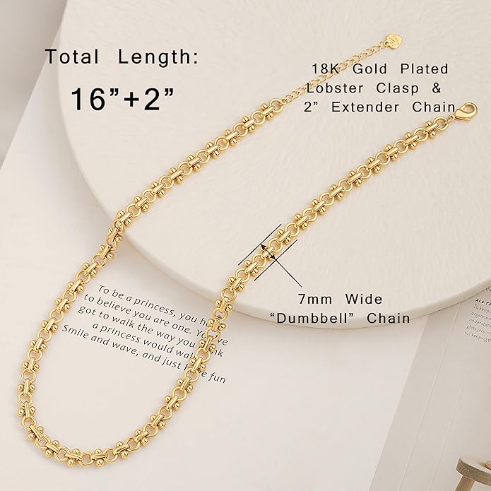 Aobei Pearl 18K Gold Plated Paperclip Chain Choker Satellite Chain Freshwater Cultured Biwa Pearl Pendant Necklace Dainty Jewelry for Women