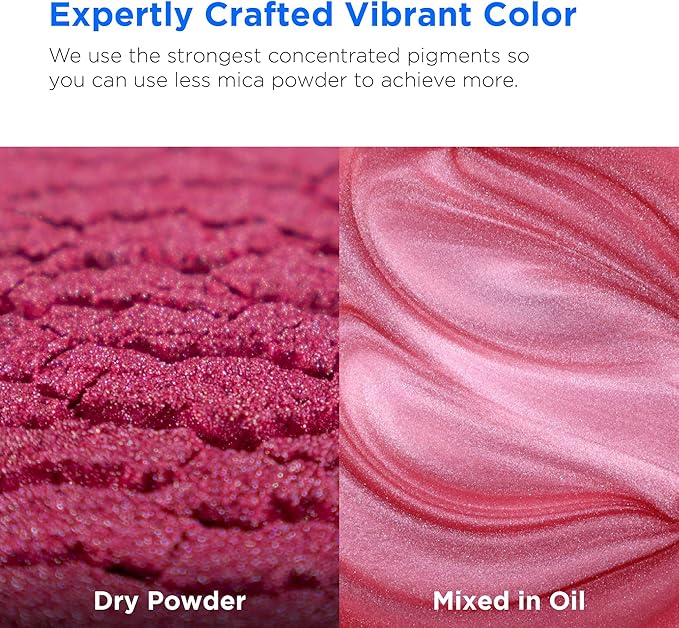 Rolio Premium Mica Powder - Sweet Rose (50G / 1.76oz) - 1 Jar of Pink Pigment Powder for Epoxy Resin, Dye, Soap Making, Nail Polish, Paint, Candle Making, Bath Bombs, Slime