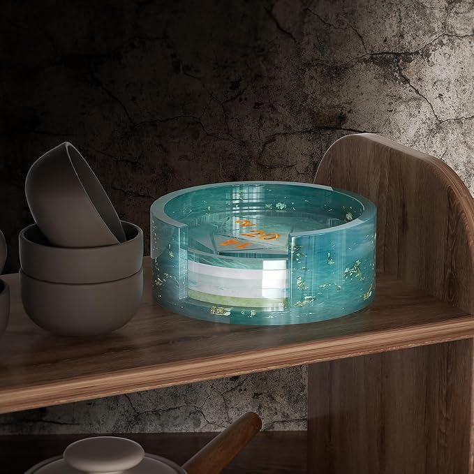 6 Pack Dice Tray Mold + Coaster Mold Holder Mold Resin Clay Jewelry Casting Mold Craft Supplies 3D Silicone Mold for Resin Casting Candle Making Molds