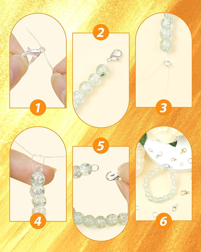 900PCS FIVEIZERO Lobster Claw Clasps and Jump Rings Set - Silver Jewelry Clasps for Necklace, Bracelet, Keychains, and DIY Jewelry Making Supplies