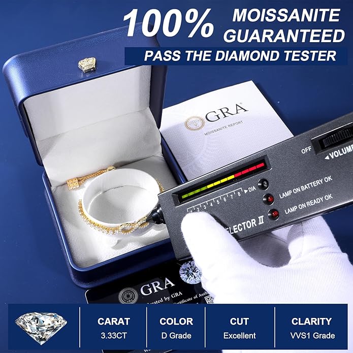 Moissanite Tennis Bracelets For Women, S925 Sterling Silver Infinity Bracelet, 3MM Width 18K Gold Plated White Gold Adjustable Bolo Bracelets- Birthday Valentines Day Gifts For Her Wife Mom