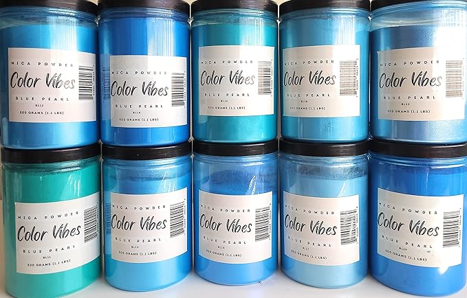 Pearl Mica Powder Pigment Dye - 500 Grams (1.1 lbs) - Best Bulk Price for Fine Arts, Crafting, Painting, Bath Bomb Soap Candle Slime Jewelry Making, Epoxy Resin, Woodworking (Blue BL12)