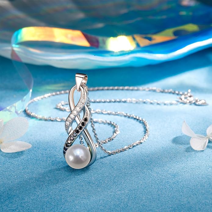 Pearl Necklaces-Birthday Anniversary Wedding Gifts for Women -Her -Mom -Wife -Girlfriend Grandma on Christmas Day Mothers Day | Valentines Romantic Gifts