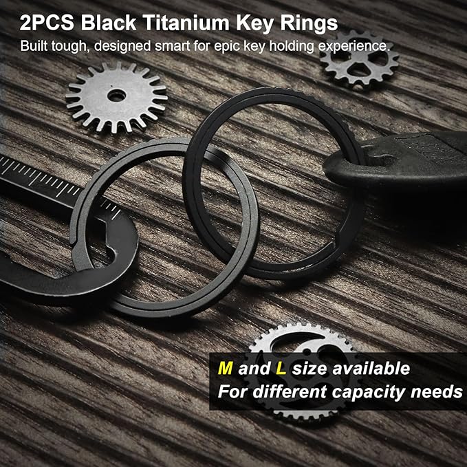 Titanium Key Rings Heavy Duty Side Push Split Key Chain Rings for Key Carabiner Quick Release Keychain Rings
