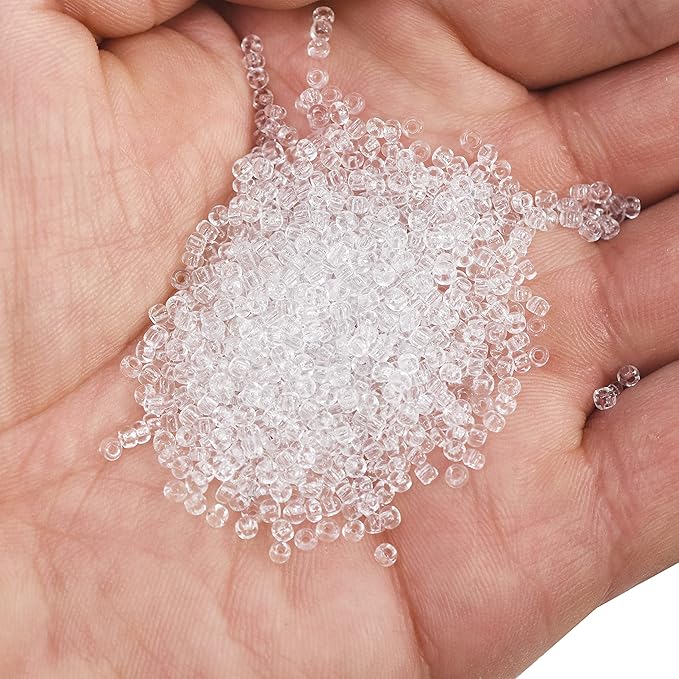Mandala Crafts 11/0 Glass Seed Beads for Professional Beadwork, 13000 Clear Glass Beads