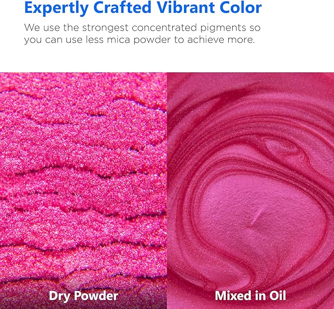 Rolio Premium Mica Powder - French Rose (50G / 1.76oz) - 1 Jar of Pink Pigment Powder for Epoxy Resin, Dye, Soap Making, Nail Polish, Paint, Candle Making, Bath Bombs, Slime