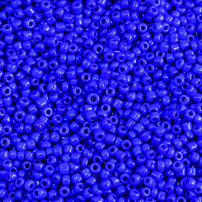 Mandala Crafts 11/0 Glass Seed Beads for Professional Beadwork, 13000 Blue Glass Beads