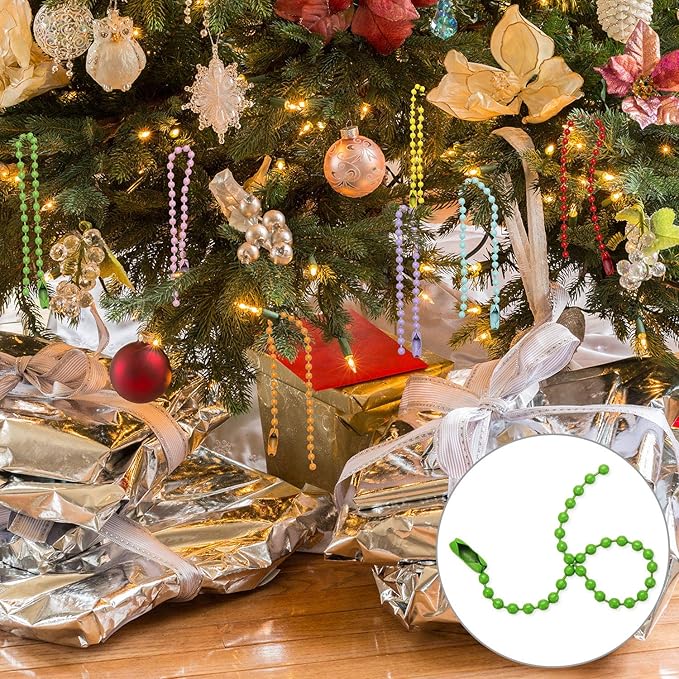 Hicarer 200 Pack Colored Bead Keychain Metal Hanging Chains 4.72 Inch Keychains Necklace Connector for Hanging Ornament Jewelry Tag (Vibrant Color)