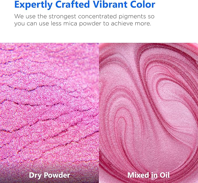 Rolio Premium Mica Powder - Creamy Pink (50G / 1.76oz) - 1 Jar of Pink Pigment Powder for Epoxy Resin, Dye, Soap Making, Nail Polish, Paint, Candle Making, Bath Bombs, Slime