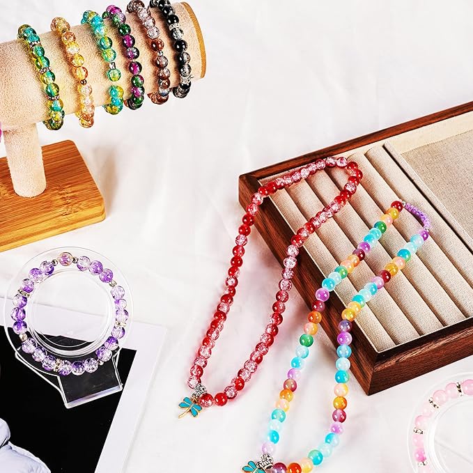 Glass Beads for Bracelet & Jewelry Making - 48 Colors, 1300 PCS+, 8mm Round Crystal Beads for DIY Art, Gifts,Decoration, Beading Projects & Crafts