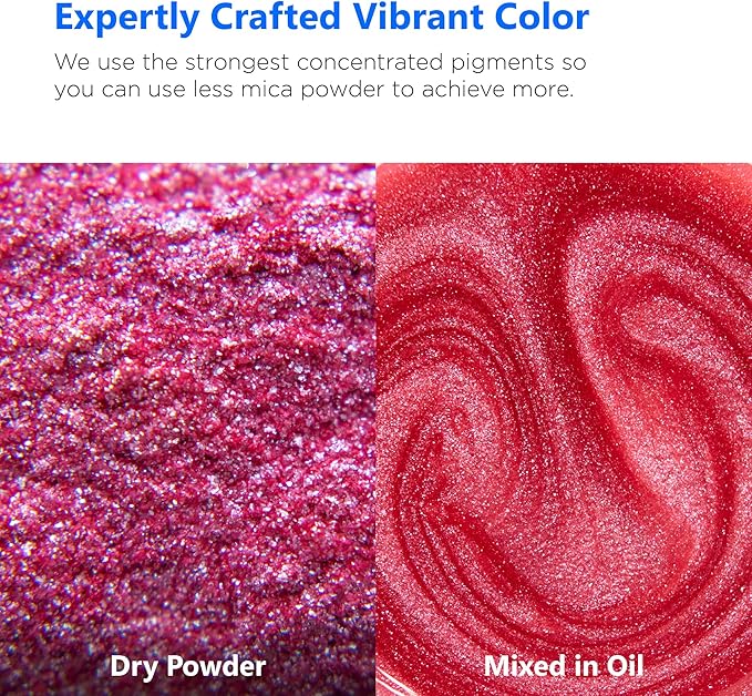 Rolio Premium Mica Powder - Fandango Pink (50G / 1.76oz) - 1 Jar of Pink Pigment Powder for Epoxy Resin, Dye, Soap Making, Nail Polish, Paint, Candle Making, Bath Bombs, Slime