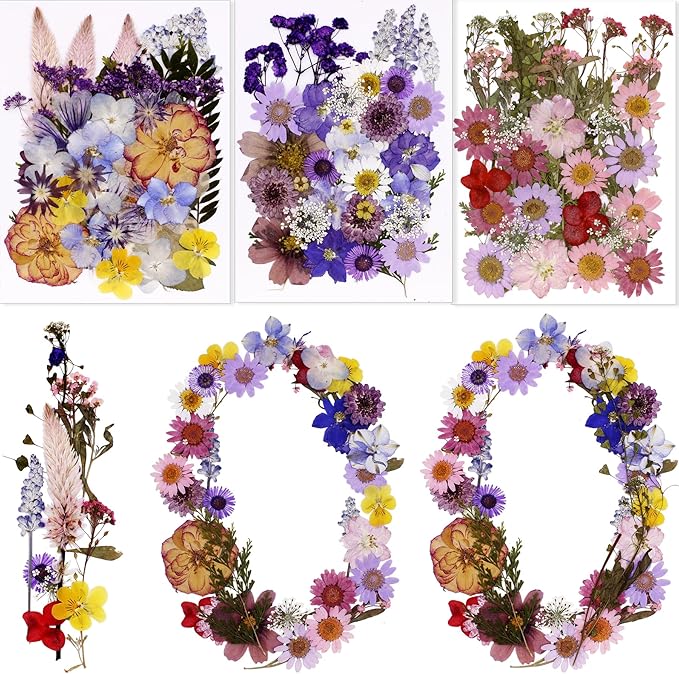 BIHRTC 100pcs Pressed Flowers Resin Flowers Real Pressed Flowers Dry Leaves Resin Decor for Scrapbooking DIY Candle Accessories Jewelry Crafts Making DIY Art Crafts Cake Decor