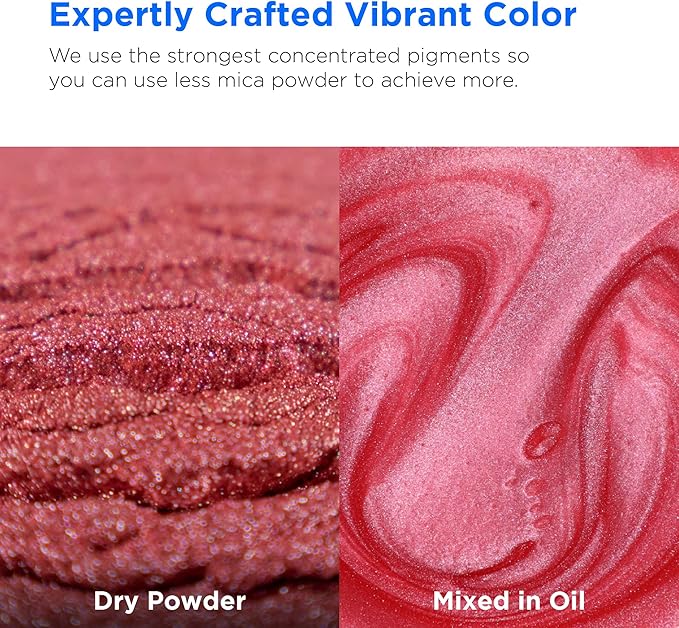 Rolio Premium Mica Powder - Blush (50G / 1.76oz) - 1 Jar of Pink Pigment Powder for Epoxy Resin, Dye, Soap Making, Nail Polish, Paint, Candle Making, Bath Bombs, Slime