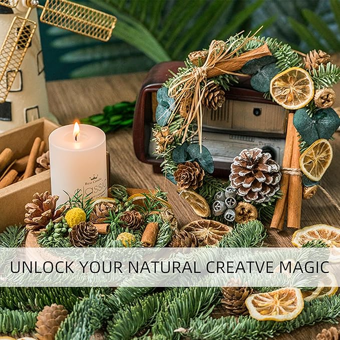 DIY Dried Flowers Kit with Lavender, Pinecone, Scented Orange Slices, Lemon Slices, Cinnamon Sticks for Home Decor, Aroma Diffuser,Christmas Decoration, DIY Crafts Holiday Decor