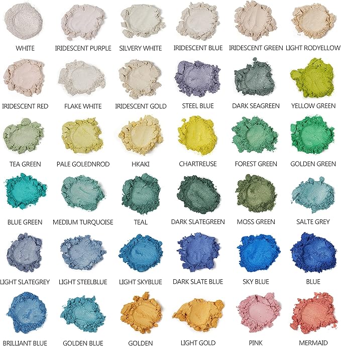Smalltongue Mica Powder for Epoxy Resin, 72 Colors, 0.35 oz(10g) Bottles Mica Glitter, Mica Pigment for Lip Gloss, Soap Making, Bath Bomb, Art Crafts, Resin Dye, Nails