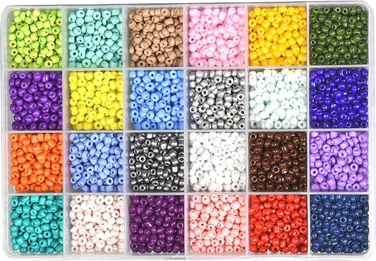 Mandala Crafts 6/0 Glass Seed Beads for Professional Beadwork, 3600 Pcs Multicolor Glass Beads
