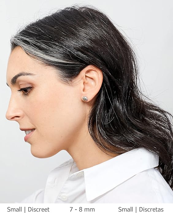 Woman Pearl Earrings Freshwater Cultured Keshi Pearls in White and Gray by SECRET & YOU | Sterling Silver 925 | Available in 10 sizes from 7-8 mm to 15-16 mm