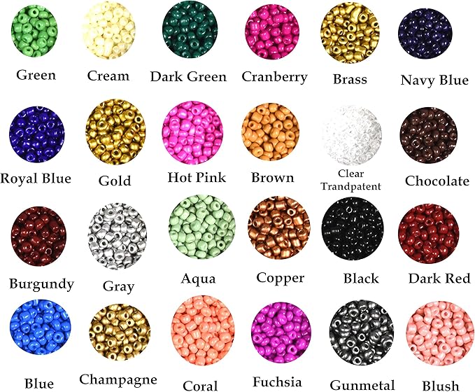 Mandala Crafts 8/0 Glass Seed Beads for Professional Beadwork, 9000 Pcs Rainbow Glass Beads