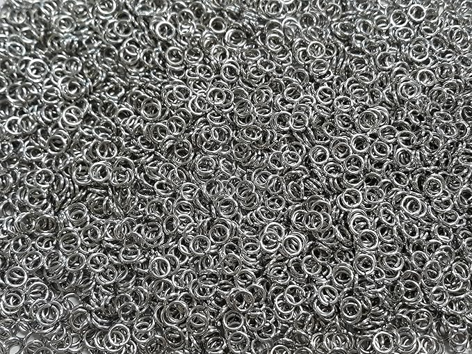 1/2 Pound Bright Aluminum Chainmail Jump Rings 18G 3/16" ID (4000+ Rings)