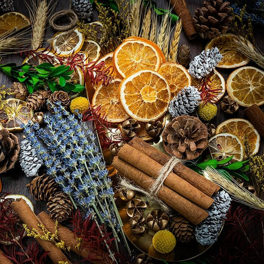 DIY Dried Flowers Kit with Lavender, Pinecone, Scented Orange Slices, Lemon Slices, Cinnamon Sticks for Home Decor, Aroma Diffuser,Christmas Decoration, DIY Crafts Holiday Decor
