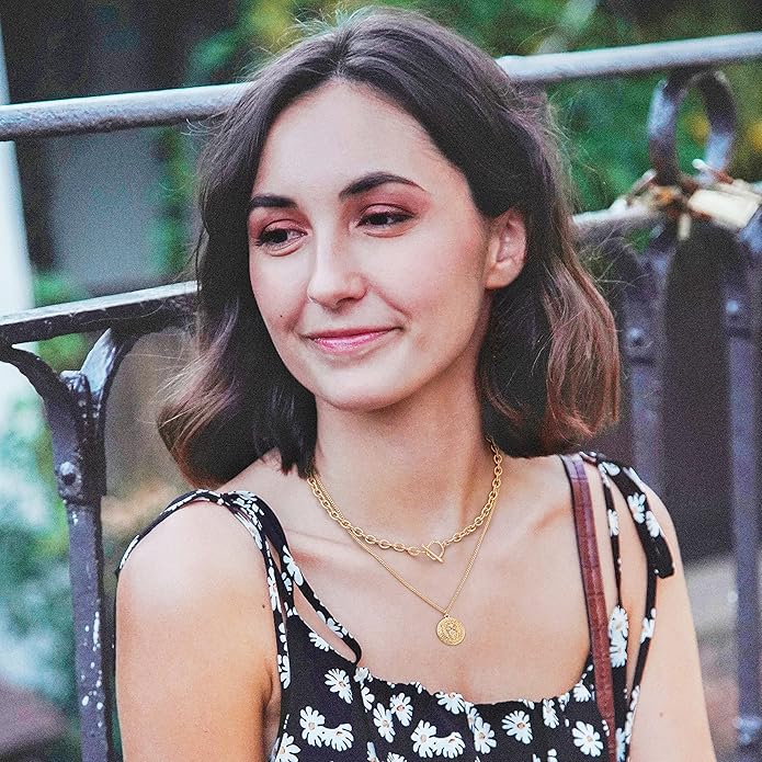 Aobei Pearl 18K Gold Plated Paperclip Chain Choker Satellite Chain Freshwater Cultured Biwa Pearl Pendant Necklace Dainty Jewelry for Women