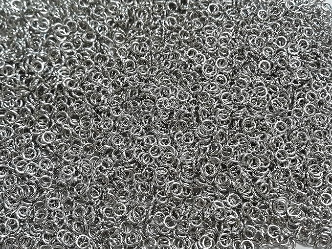1/2 Pound Bright Aluminum Chainmail Jump Rings 18G 5/32" ID (4800+ Rings)